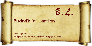 Budnár Larion névjegykártya